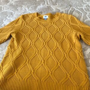 Old Navy women size L mustard yellow knitted sweater sweater